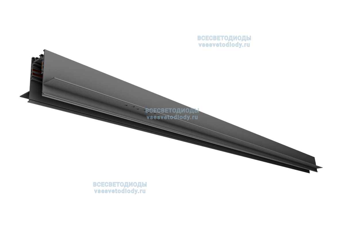 Шинопровод для трековых светильников Т-48 V53 2000мм (черный) встраиваемый
